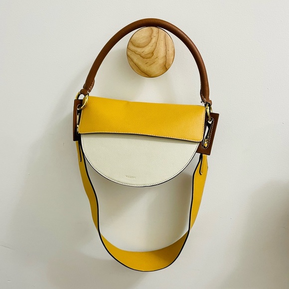 Yuzefi Multicolor Dip Shoulder Bag - Mustard / Cinnamon - Picture 4 of 11